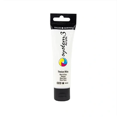 Image of Daler Rowney System3 Acrylic Paint, Plastic Tube, 2oz 59 ml, Titanium White