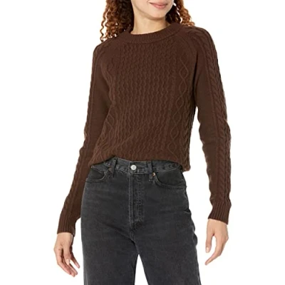 Image of Amazon Essentials Women&#039;s Stitch Cable Jumper, Espresso, XS