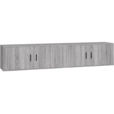 Image of vidaXL Wall mounted TV Cabinets 2 pcs Grey Sonoma 100x34.5x40 cm