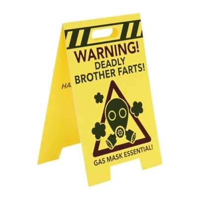 Image of UK Greetings Birthday Card for Brother 3D Warning Sign Design
