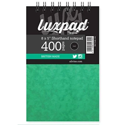 Image of Luxpad 8x5&quot; Spiral Reporters Notepad with 200 Feint Ruled Pages and Durable Pressboard Covers.