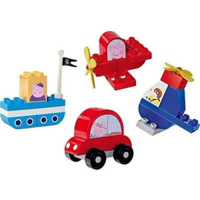 Image of BIG Bloxx Peppa Pig Vehicles, 4 Toy Vehicles for Children from 18 Months to 5 Years, 24 Colourful Building Blocks