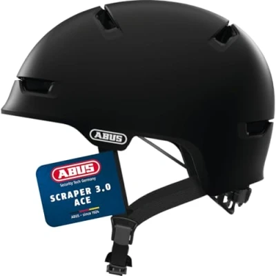 Image of ABUS Scraper 3.0 ACE City Helmet Durable Bicycle for Traffic Women and Men Black, Size L