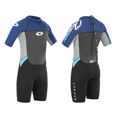 Image of Osprey Men&#039;s Shorty 3 mm Summer Wetsuit, Adult Short Sleeve Neoprene Surfing Diving Origin, Multiple Colours, Blue, XS