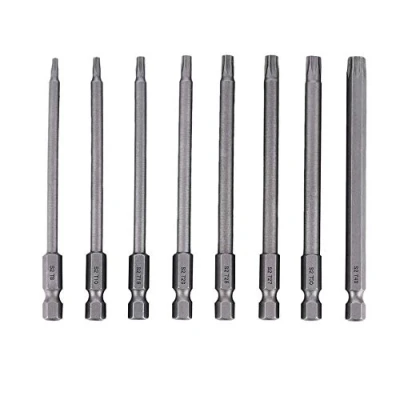 Image of Bestgle 8pc Torx Screwdriver Bits 1/4 Inch Hex Shank T8 T40 Electric Magnetic Star Security Set Tool, 100mm Length