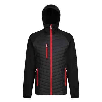Image of Regatta Professional Men&#039;s Lightweight Navigate Hybrid Jacket Black Lime Green, Size: M