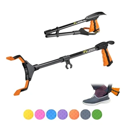 Image of LZZAZ 32&quot; Premium Litter Picker with Shoehorn, Versatile Reacher Grabber Stick for Disabled Aids, Ideal Mobility Helping Hand &amp; Pickers Adults (32&quot; Orange)