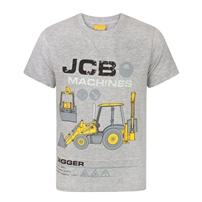 Image of JCB Machines Digger Boy&#039;s T Shirt (9 10 Years) Grey