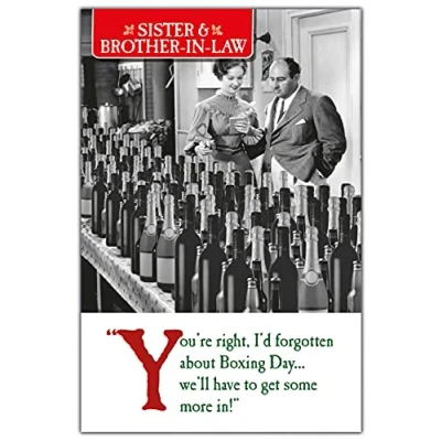 Image of Sister and Brother In Law Christmas Card, Funny Cards Law, Xmas Card For Him