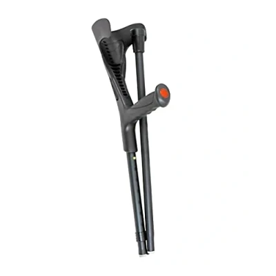 Image of Pepe Folding Crutch for Adults Single (x1 Unit, Open Cuff), Elbow Walking, Foldable Women, Men, Aluminium Walking Cuff