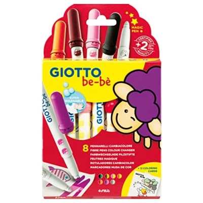 Image of GIOTTO be bè 8 Colour Changing Markers Pack, Assorted Colours, Super Washable, Perfect for Young Kids