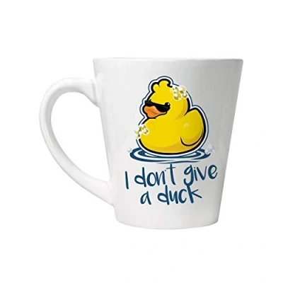 Image of Grindstore I Don&#039;t Give A Duck Latte Mug for Tea or Coffee White