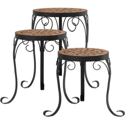 Image of vidaXL Plant Stands 3 pcs Terracotta Ceramic