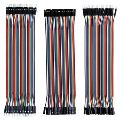 Image of 120pcs Multicolored Breadboard Dupont Wire Male to Female, Male, Female Jumper Ribbon Cables Kit Compatible for Arduino Projects