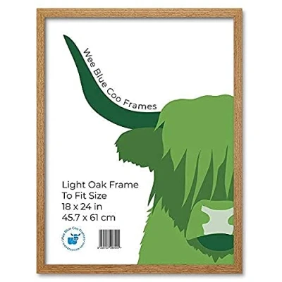 Image of 18x24 Light Oak Wooden Picture Frame 18 x 24 Inch (45.7 61 cm) Acrylic Safety &#039;Glass&#039; Photo