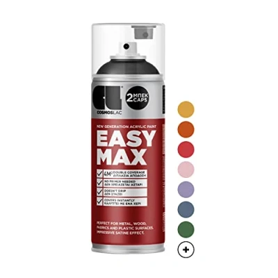 Image of Cosmos LAC EASYMAX Acrylic Spray Paint for Upcycling &amp; DIY Projects 400ml Can Extremely High Coverage Silky Matt Finish, (RAL 7040 Window Grey)