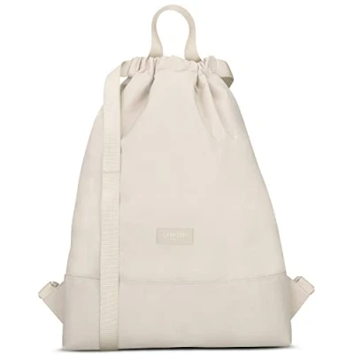 Image of LARKSON Drawstring Bag Women &amp; Men Grey No 7 Gym for Girls Boys Sports Sack with Inside Pocket Water Repellent