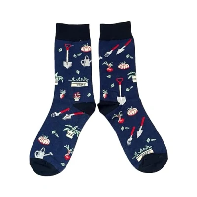 Image of Ladies Gardener Allotment Gardening One Pair Multicoloured Socks 4 8 UK / 37 42 Eur 6 10 US