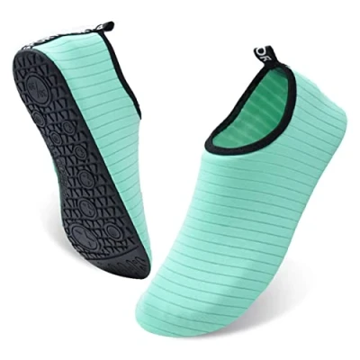 Image of AUXDIQ Water Shoes Outdoor Quick Dry Unisex Sports Aqua for Beach Diving Snorkeling Surfing Mens Womens, Style 1 Green, Size 10 11
