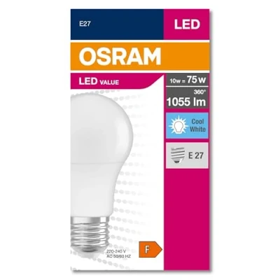 Image of Osram Value Classic A 75 LED Light Bulb Standard 220 240V 11.5W 4000K E27 Equivalent to 75W
