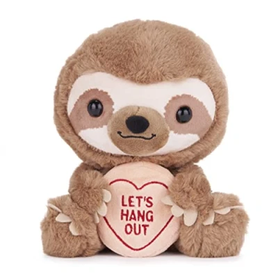 Image of Posh Paws 37688 Swizzels Love Hearts Steve The Sloth, ‘Let’s Hang Out’ 7 Soft Toy, Brown
