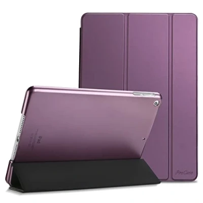Image of ProCase Smart Case for iPad Mini 1 2 3 7.9 inches(Mode: A1432 A1454 A1455 A1489 A1490 A1491 A1599 A1600), Ultra Slim Lightweight Stand Cover with Translucent Back Support Auto Sleep/Wake Purple