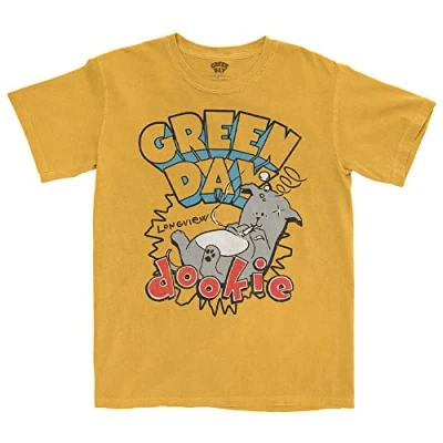 Image of Green Day T Shirt Dookie Longview Band Logo Official Unisex Orange S