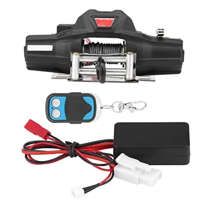 Image of RC Car Winch, 1/8 Scale Model Vehicle Crawler Dual motor Winch With Remote Controller