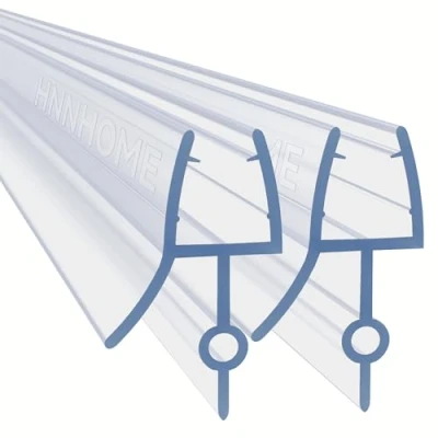 Image of HNNHOME Pair of 2 Rubber Plastic Bath Shower Screen Seal Strip for 4 6mm Glass Door Curved Straight Up to 22mm Gap (Up 14mm)