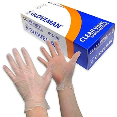 Image of VINYL GLOVES POWDER FREE, NON LATEX AND CLEAR, 100 IN BOX, SIZE MEDIUM NEW