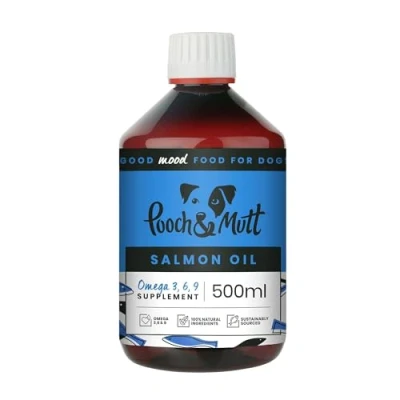 Image of Pooch &amp; Mutt Natural Salmon Oil Supplement for Dogs and Cats (Rich in Omega 3, 6 9), 500ml