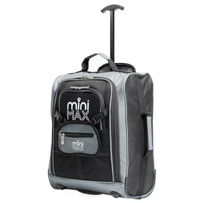 Image of Aerolite MiniMAX 30L EasyJet 45x36x20 Maximum Size Cabin Hand Luggage Under Seat Trolley Backpack Carry On Bag with 2 Year Warranty Black