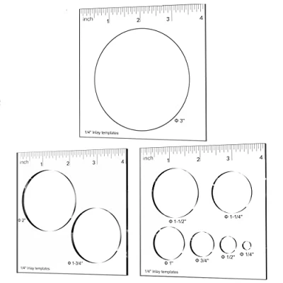 Image of Butterfly Inlay Templates, Router and Decorative Templates for Woodworking, Jig Template (3 Pcs Circle Template)
