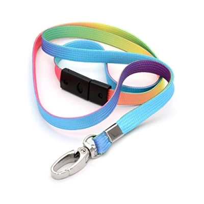 Image of CKB LTD® 10x Breakaway Fade Multi Coloured Ombré Striped Premium Safety Release Lanyard Neck Strap Swivel Metal Clip for ID Card Holder Bright Fun Funky Novelty Cool Lanyards Mixed Multicoloured