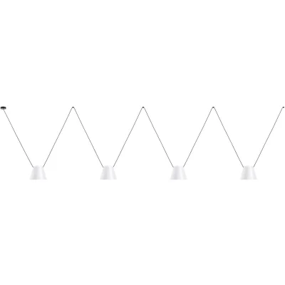 Image of Attic Decorative Hanging Ceiling Pendant Matt White Black 4x E27 / 75cm x 400cm