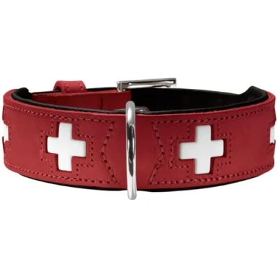 Image of HUNTER Collar Swiss 75 Organic Leather,61,0 68,5 cm, Red/Black