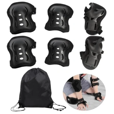 Image of 6 in 1 Youth knee Pad, elbow pads and Wrist Guards Set, for children, Cycling Bike, Skateboard, Scooter, Riding Sports