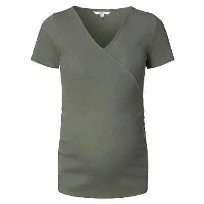 Image of Noppies Women&#039;s Sanson Nursing Rib Top Ss T Shirt, Olive P627, XS