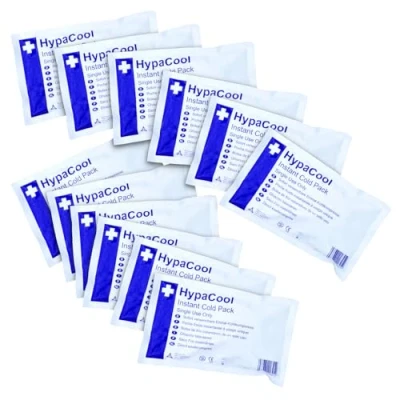 Image of Safety First Aid Group HypaCool Instant Cold Ice Packs, Standard, for Aid, Sports Injuries and Pain Relief, Pack of 12