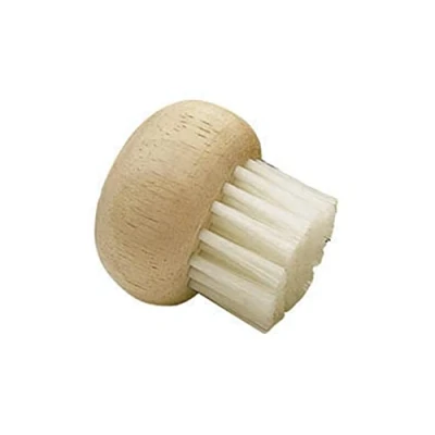 Image of KitchenCraft Wooden Mushroom Brush, Rubber Wood / Nylon, 5.5 cm, Brown/White