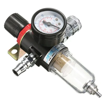 Image of MASUNN AFR 2000 1/4 Air Compressor Filter Water Separator Trap Tools Kit With Regulator Gauge