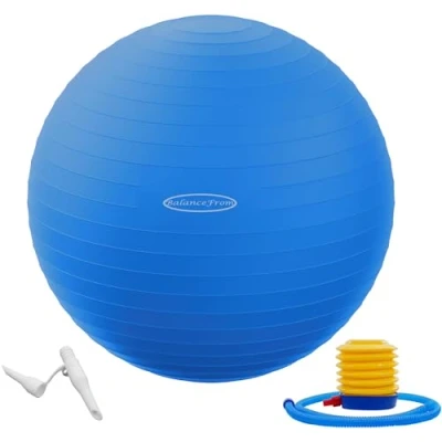 Image of BalanceFrom Anti Burst and Slip Resistant Exercise Ball Yoga Fitness Birthing with Quick Pump, 2,000 Pound Capacity (68 75cm, XL, Blue)