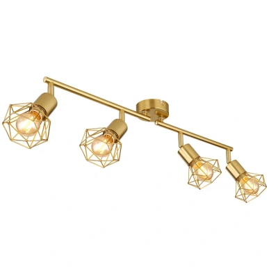 Image of Xara I Ceiling Spotlight Bar Gold Colors 4x E14