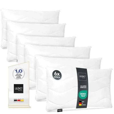 Image of LILENO HOME Pillow 40 x 60 cm [Set of 6] as Cushion Filling, Bed or Decorative with Zip for Adjustment, Washable up to 95C, Sofa &amp; Couch /
