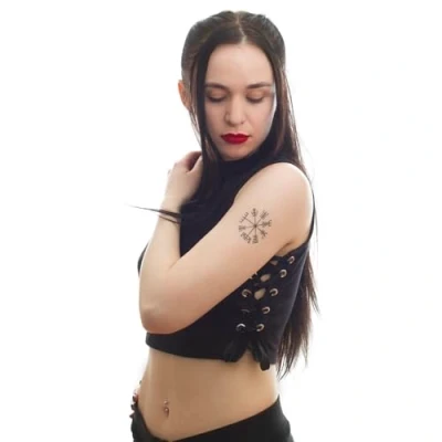 Image of 5 x Viking compass tattoo Vegvísir Celtic mystical protection symbol (5)