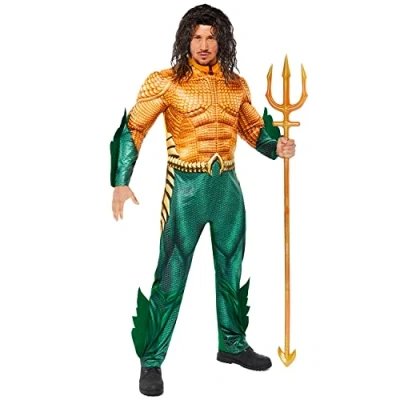 Image of Amscan 9915777 Men&#039;s Official Aquaman Movie Adults Fancy Dress Costume Size: Medium