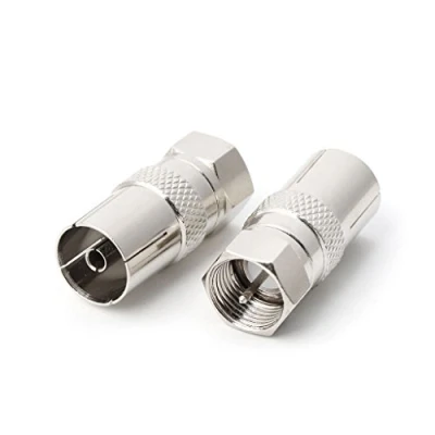 Image of F Type Male Plug Connector Socket to RF Coax Aerial Female TV Coaxial Cable Adapters 2Pcs