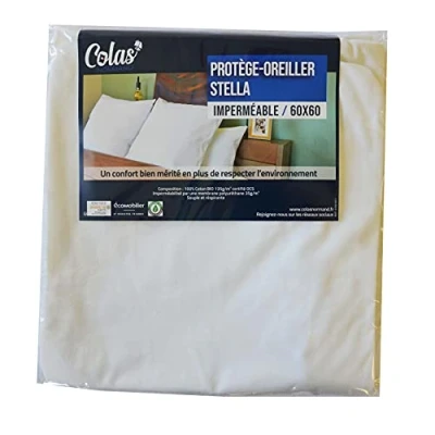 Image of Colas Normand Stella Waterproof Pillow Cover 60 x cm 100% OCS Certified and Recycled Organic Cotton Stretch Flexible Durable Zipper
