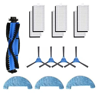 Image of ZRF Spare parts kit Accessory for robot vacuum cleaner Bagotte BG700 BG800 parts,1 Main Brush,6 Hepa Filters,4 Side Brushes,3 Mop
