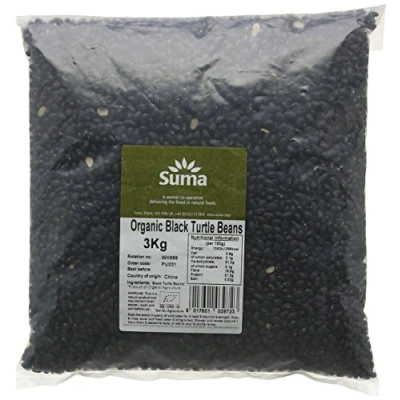 Image of Suma Bagged Down Organic Black Turtle Beans 3 kg (Pack of 1)